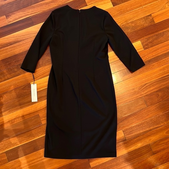 ⭐️ New Calvin Klein Fitted Cocktail Sheath Dress Black Size 12 - Picture 8 of 9